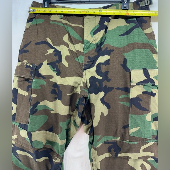 Vintage US Military Pants Men's L Long Woodland Camo Ripstop Hot Weather Cargo - Picture 5 of 16
